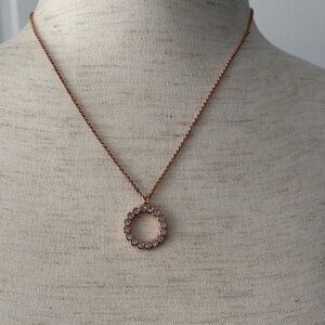 Kate Spade full circle pendant necklace in rose gold